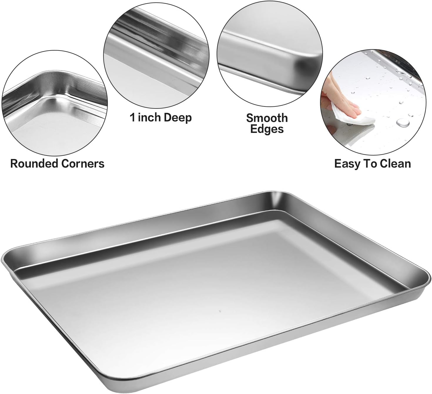 Stainless Steel Baking Sheet Tray Cooling Rack with Silicone Baking Mat Set, Cookie Pan with Cooling Rack, Set of 9 (3 Sheets + 3 Racks + 3 Mats), Non Toxic, Easy Clean - Image 2