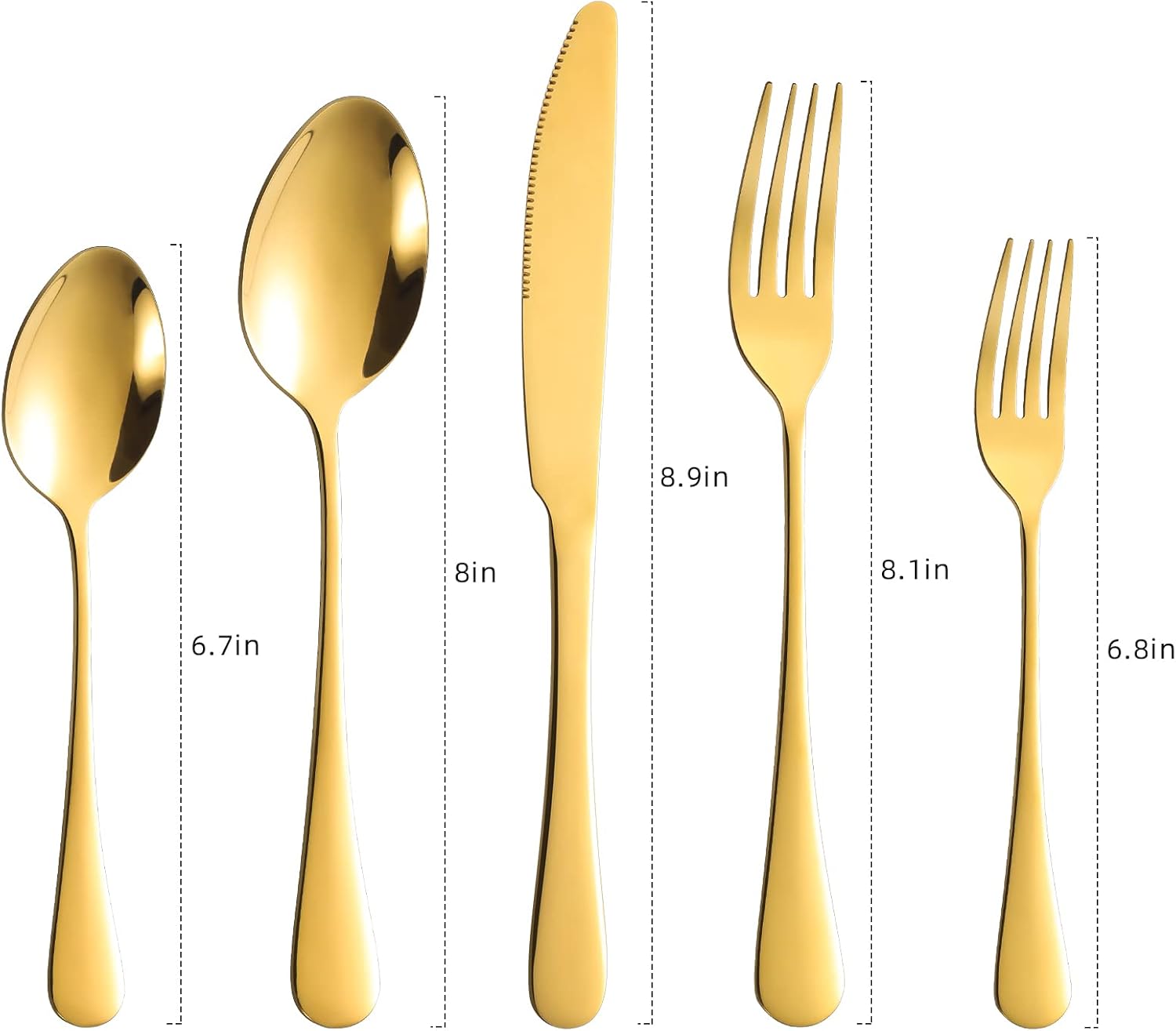 60-Piece Gold Silverware Set, Stainless Steel Flatware Cutlery Set Service for 12, Gold Utensils Tableware Cutlery Set for Home Restaurant, Mirror Finish, Dishwasher Safe (Gold) - Image 3