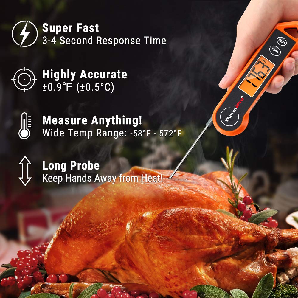 ThermoPro TP19H Digital Meat Thermometer for Cooking with Ambidextrous Backlit and Motion Sensing Kitchen Cooking Food Thermometer for BBQ Grill Smoker Oil Fry Candy Instant Read Thermometer - Image 4