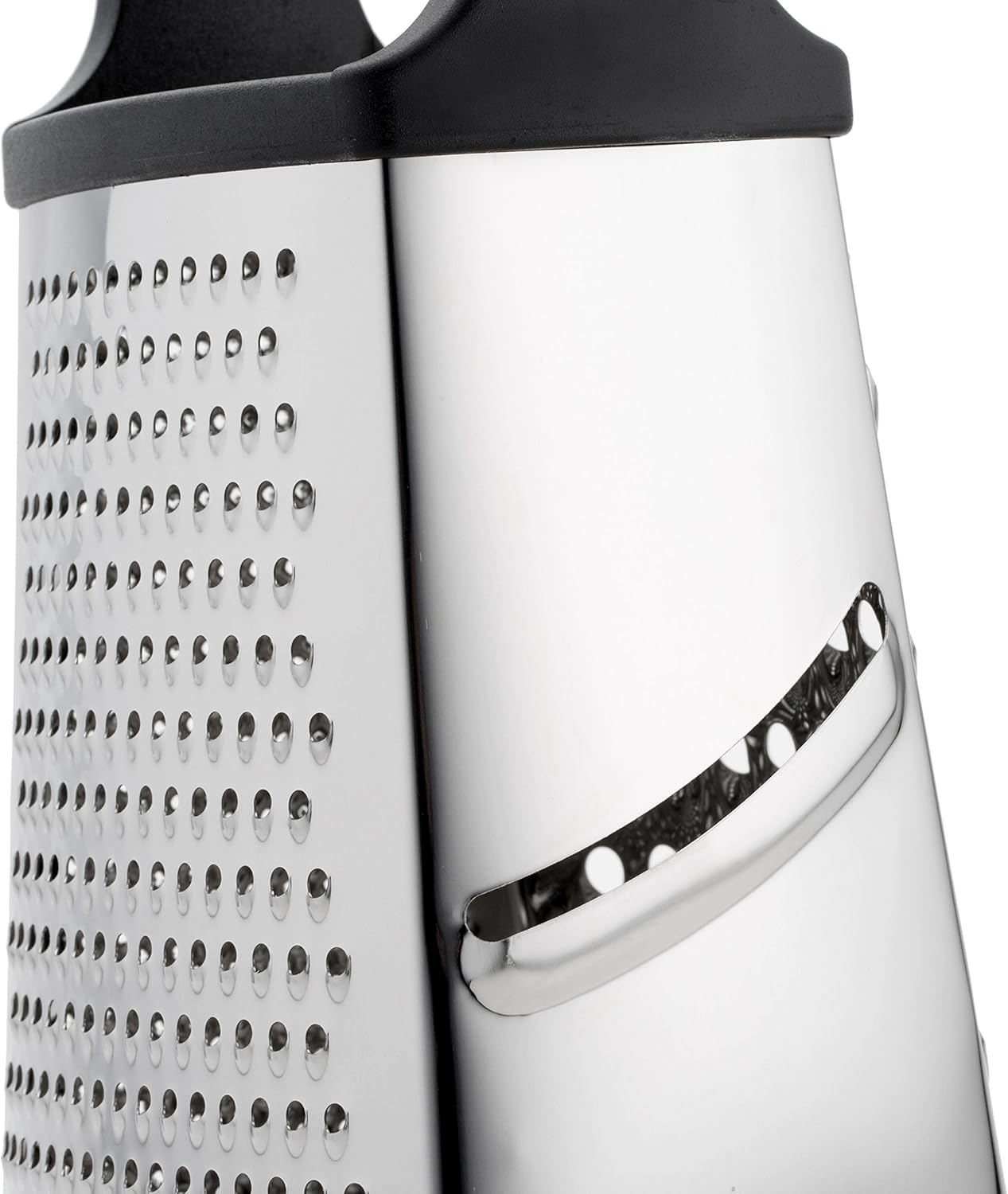 Spring Chef Professional Cheese Grater - Stainless Steel, XL Size, 4 Sides - Perfect Box Grater for Parmesan Cheese, Vegetables, Ginger - Dishwasher Safe - Black - Image 2