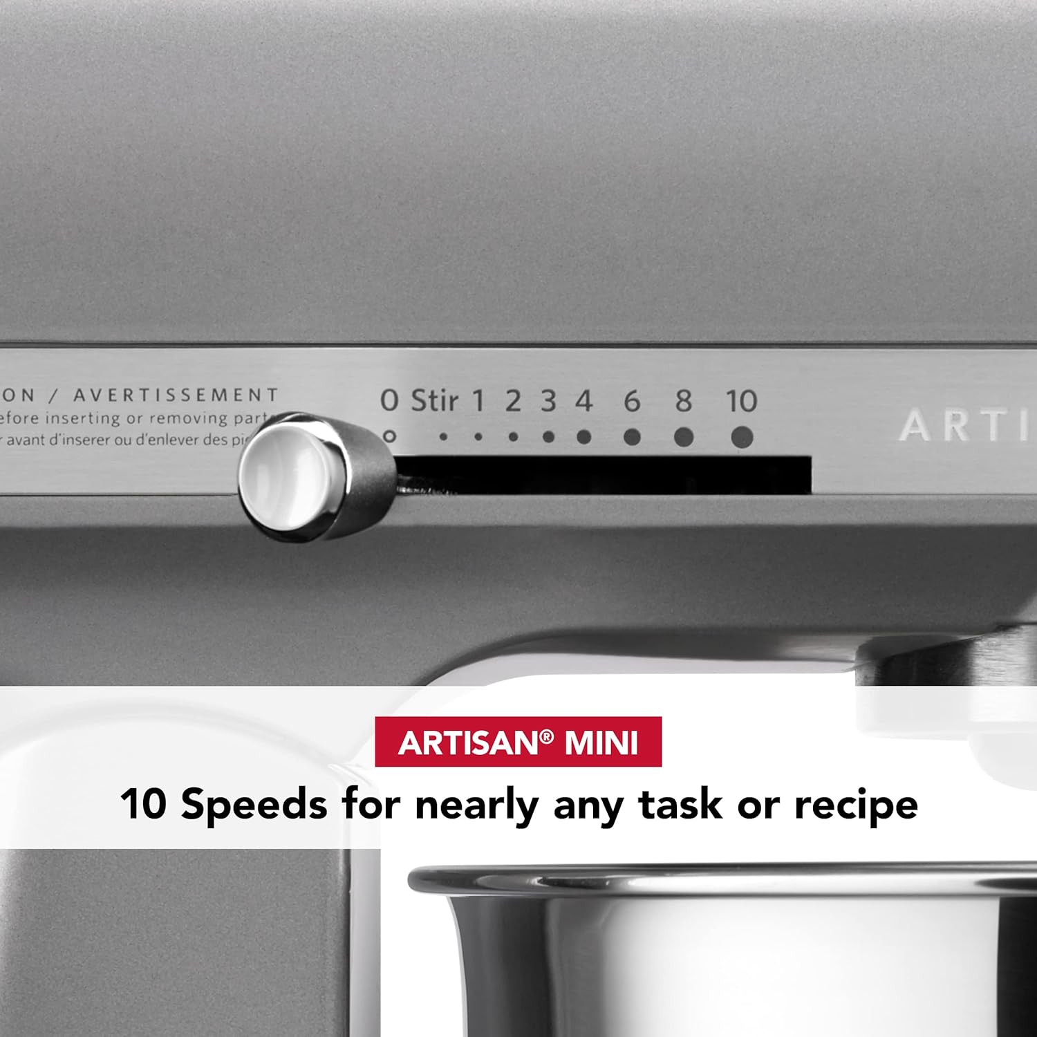 KitchenAid Artisan Mini 3.5 Quart Tilt-Head Stand Mixer - KSM3316X - Contour Silver - Image 2