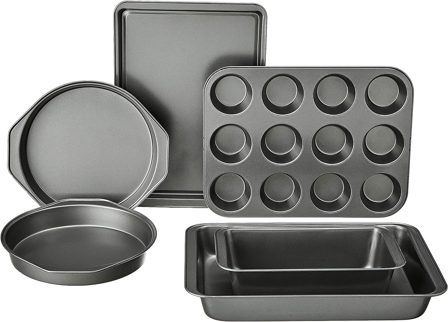 6 Piece Nonstick, Carbon Steel Oven Bakeware Baking Set, 40.5 cm x 28.5 cm x 15 cm