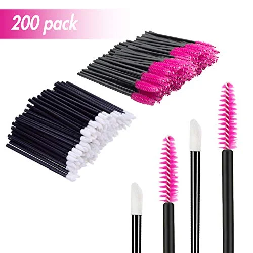 200 PCS Disposable Makeup Applicators Eyelash Brushes Lip Brushes Mascara Wands